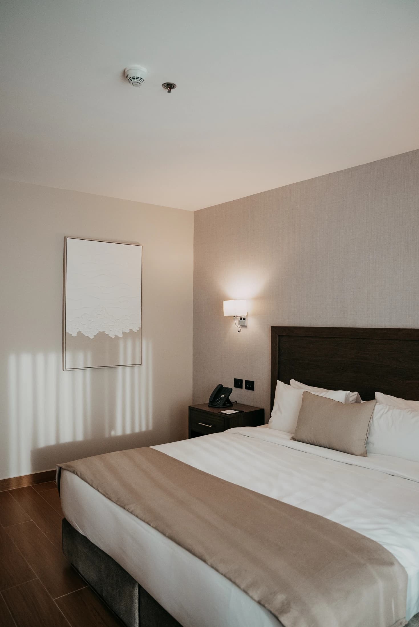 Guest room bedside lamp