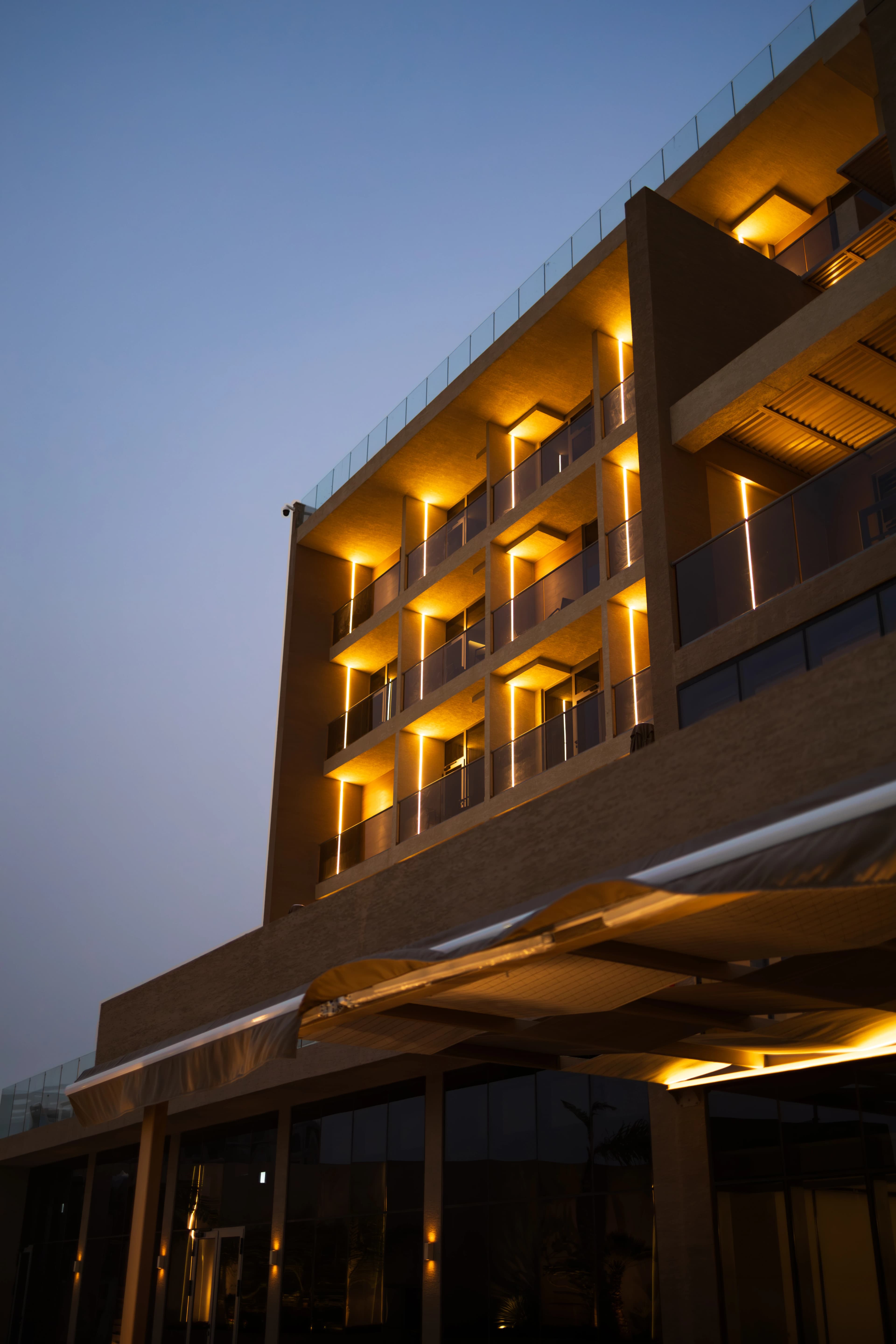Facade at dusk