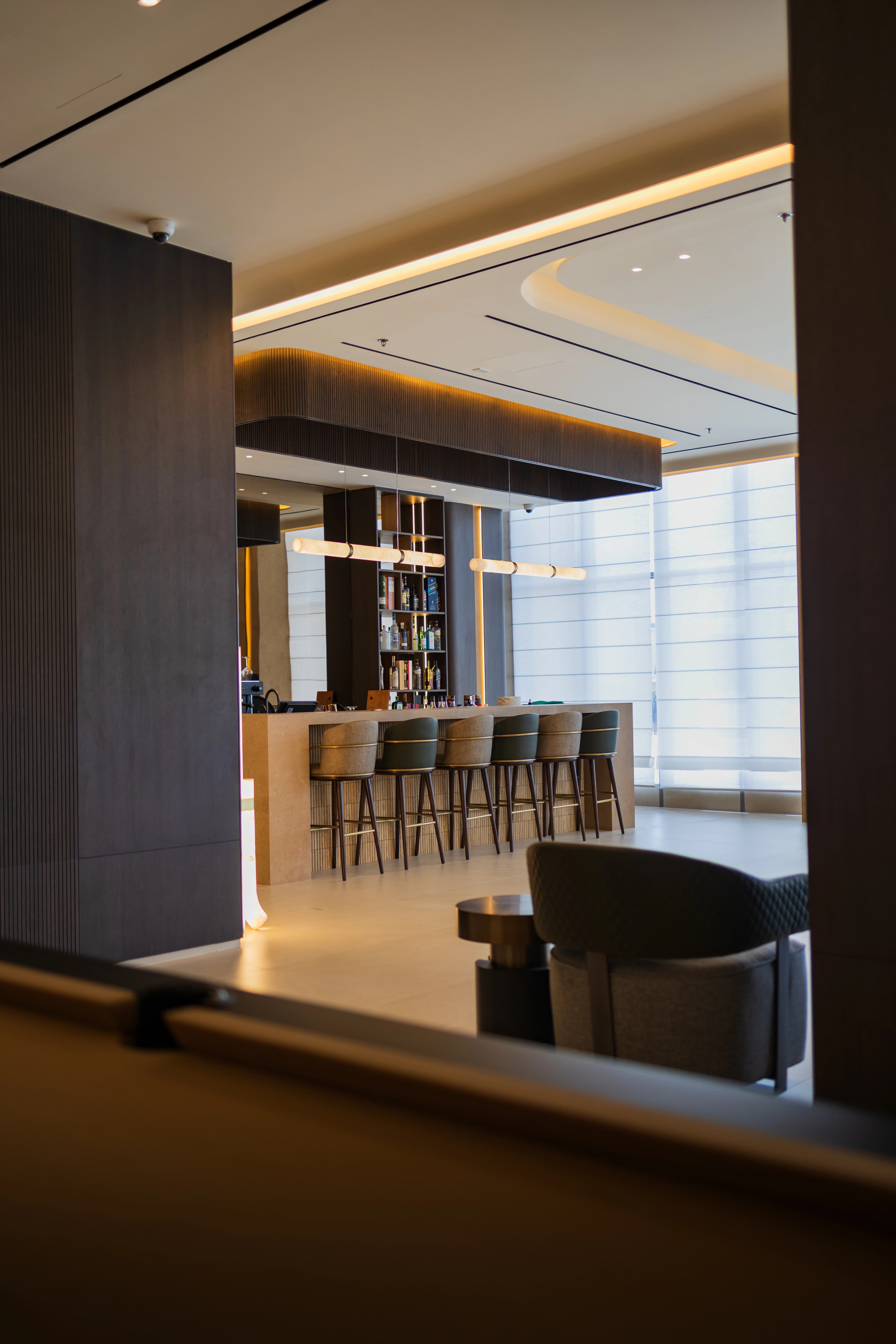 Lobby bar through doorway