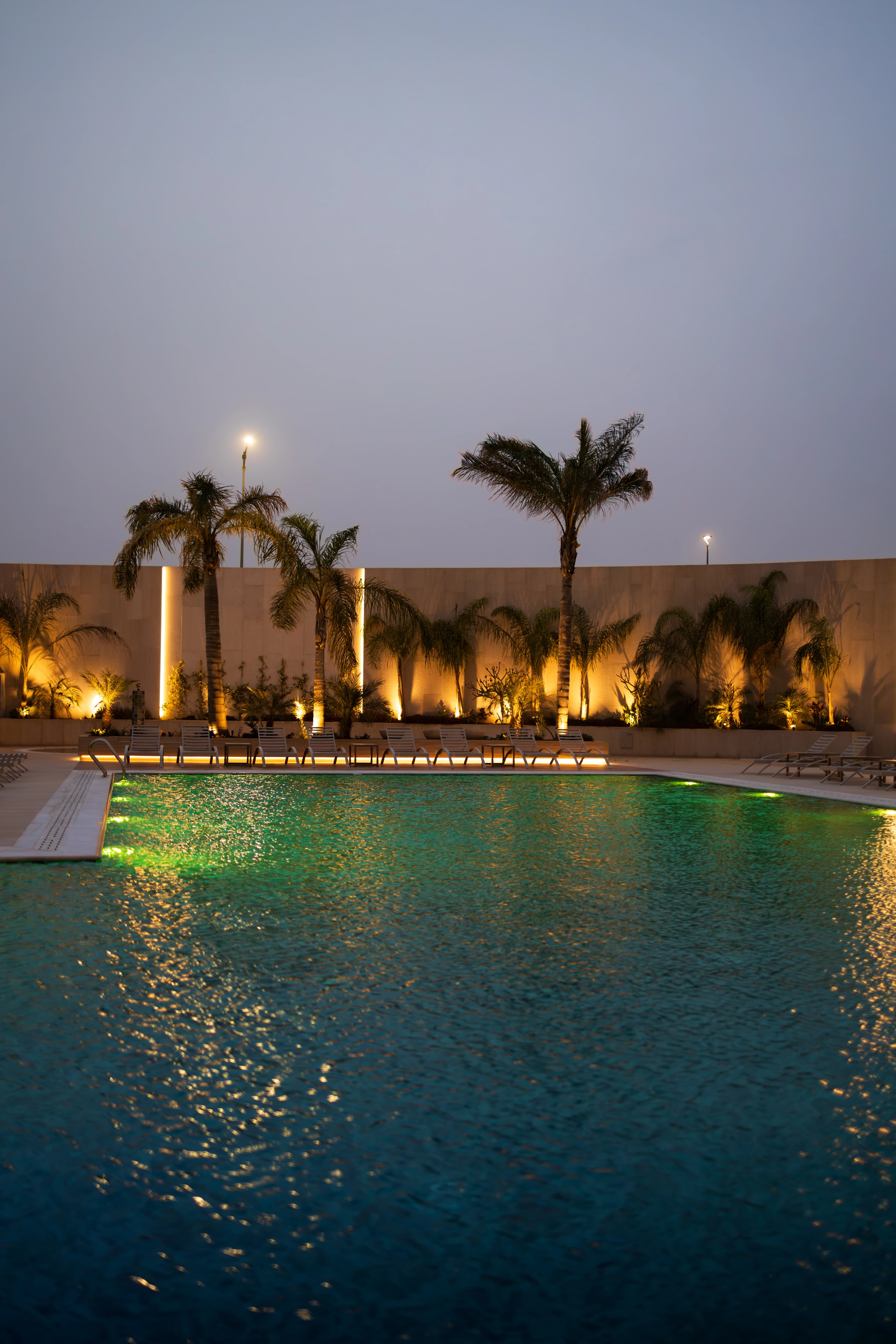 Pool at dusk