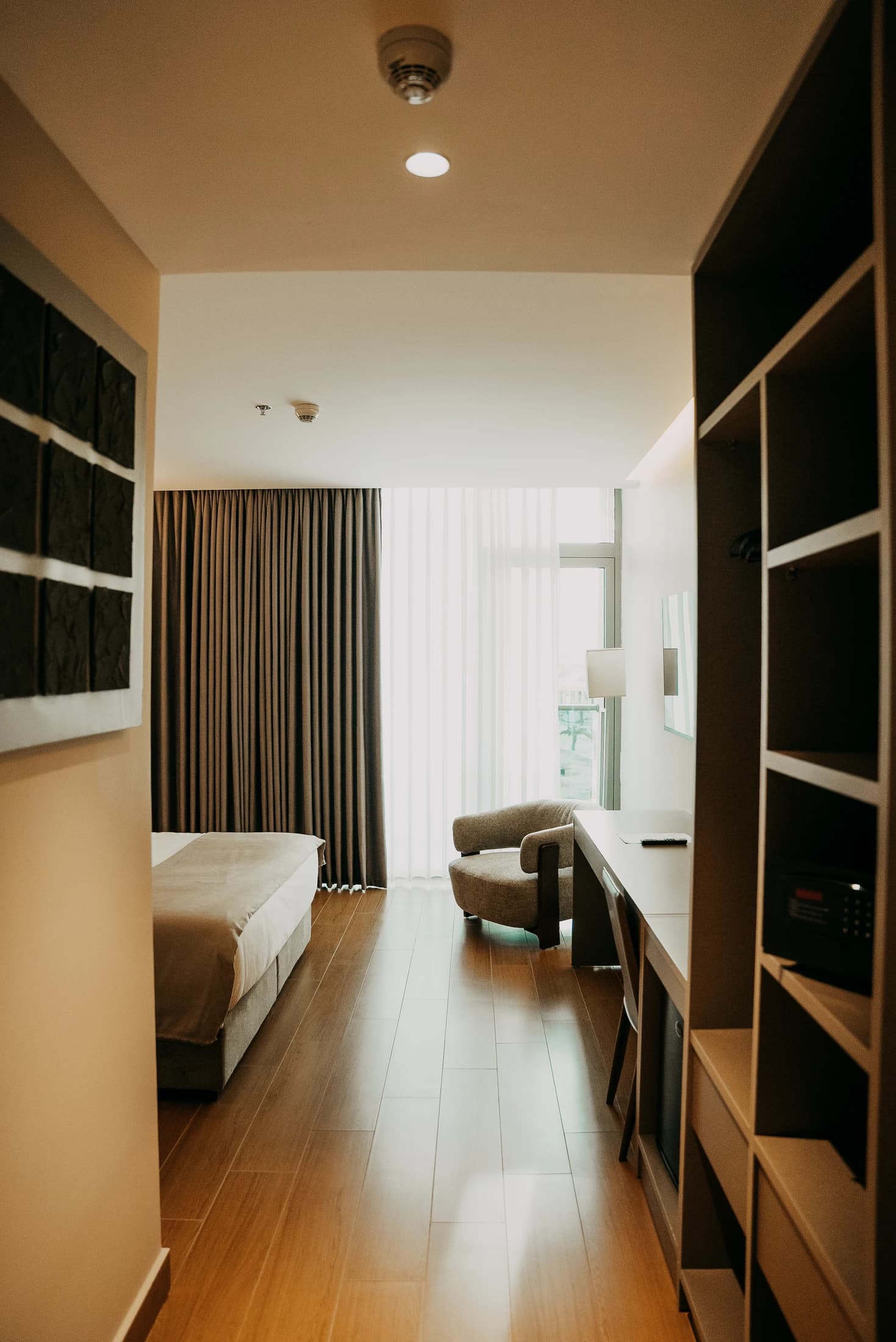 The bright interior of a Raha Resort suite
